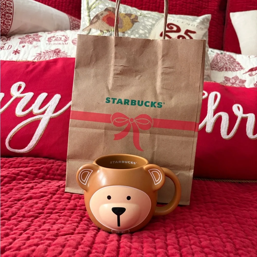 Starbucks Holiday Bear Mug - Brown and White